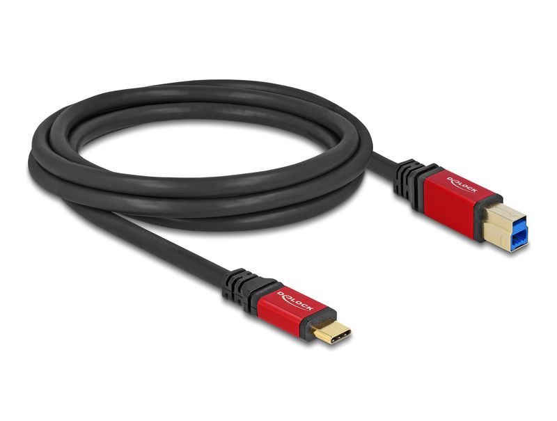 Delock-Cavo-USB-5-Gbps-USB-Type-C-maschio-a-USB-Type-B-maschio-da-2-m-rosso-in-metallo