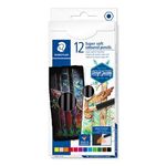 Staedtler 149C C12 pastello colorato Nero, Blu, Bordeaux, Marrone, Verde, Arancione, Pesca, Rosso, Giallo 12 pz