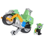 Spin Master PAW Patrol , veicolo Moto Pups di Rocky, motocicletta con motore a retrocarica e personaggio