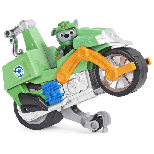 Spin-Master-PAW-Patrol--veicolo-Moto-Pups-di-Rocky-motocicletta-con-motore-a-retrocarica-e-personaggio