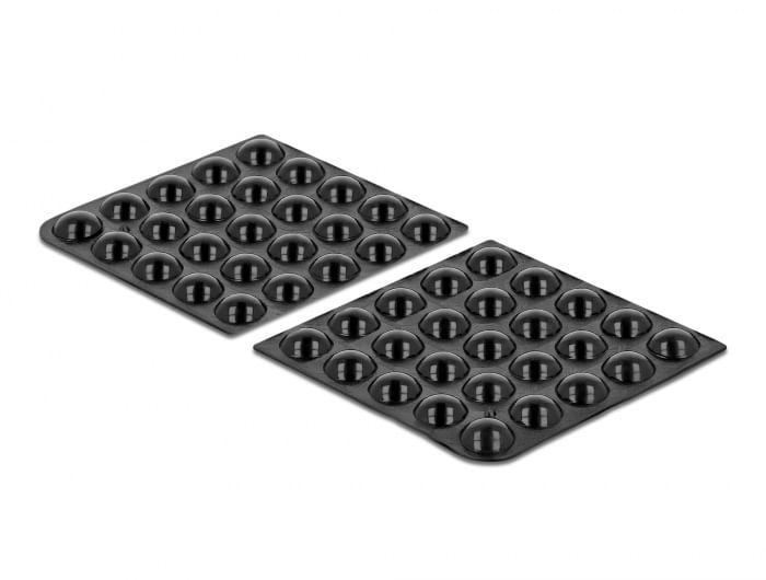 Delock-piedini-in-gomma-rotondi-autoadesivi-10-x-3-mm-50-pezzi-neri