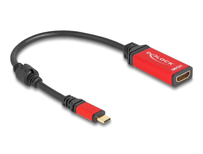 Delock-Adattatore-USB-Type-C-a-HDMI--DP-Alt-Mode--8K-60-Hz-con-funzione-HDR-rosso