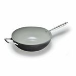 Alluflon Moneta Wok Armonia Finegres 32cm con Doppio Manico Nero