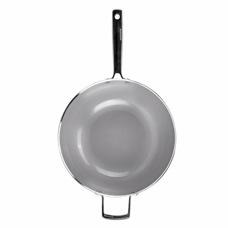 Alluflon-Moneta-Wok-Armonia-Finegres-32cm-con-Doppio-Manico-Nero