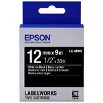 Epson Nastro fondo Lucido Nero per testo Bianco 12/9 LK-4BWV