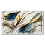 Lupia - Lupia - Quadro moderno su Tela con Cornice stampata, NEWEXT 75x135 cm FLUID GOLD BLUE