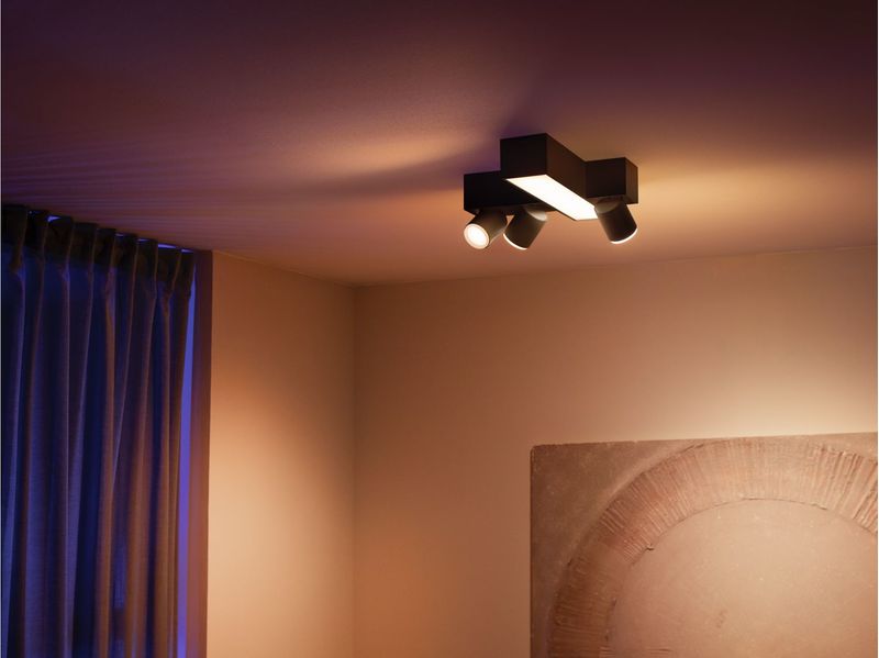 Philips-Hue-White-and-Color-ambiance-Centris-Plafoniera-Smart-Cross--3-punti-luce-GU10--LED-Integrato--Nera-in-Alluminio