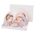 Lupia - Bomboniera con Scatola bianca Quadretto in legno MEMORY Sacra Famiglia THE KISS CERAMIC 15x21