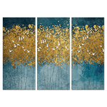 Lupia - Quadro Moderno 3 pezzi stampa su tela GRANDE QUADRO 100x150 cm FLYING TREES