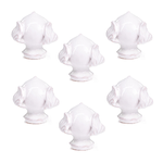 Lupia - Set 6 pezzi PUMO Salentino in Ceramica BIANCO, Chiuso Altezza 6 cm