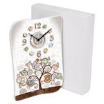 Lupia - Bomboniera con Scatola bianca OROLOGIO GEA parete o tavolo legno stampato TREE WHITE albero