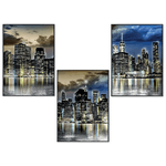 Lupia - Set con 3 POSTER Quadri moderni NEW YORK SILVER A3 29