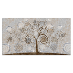 Lupia - Quadro moderno su tela in cotone SHINY 62x115 cm TREE MIX SILVER Albero della vita con glitter