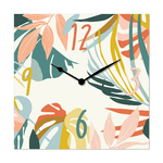 Lupia - Lupia - Orologio da Parete in Legno ecologico, con stampa FOLIAGE COLOR, 30x30 cm