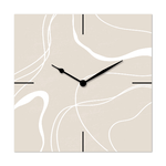 Lupia - Lupia - Orologio da Parete in Legno ecologico, con stampa ORGANIC ABSTRACT BEIGE, 30x30 cm