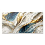 Lupia - Lupia Quadro Moderno Stampa su Vetro Temperato FLUID GOLD BLUE effetto marmo 73x139 cm