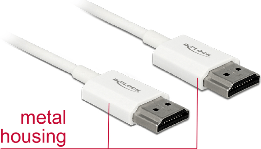 Delock Cavo HDMI ad alta velocit  con Ethernet - HDMI-A maschio  HDMI-A maschio 3D 4K 45 m Active Slim Alta qualit
