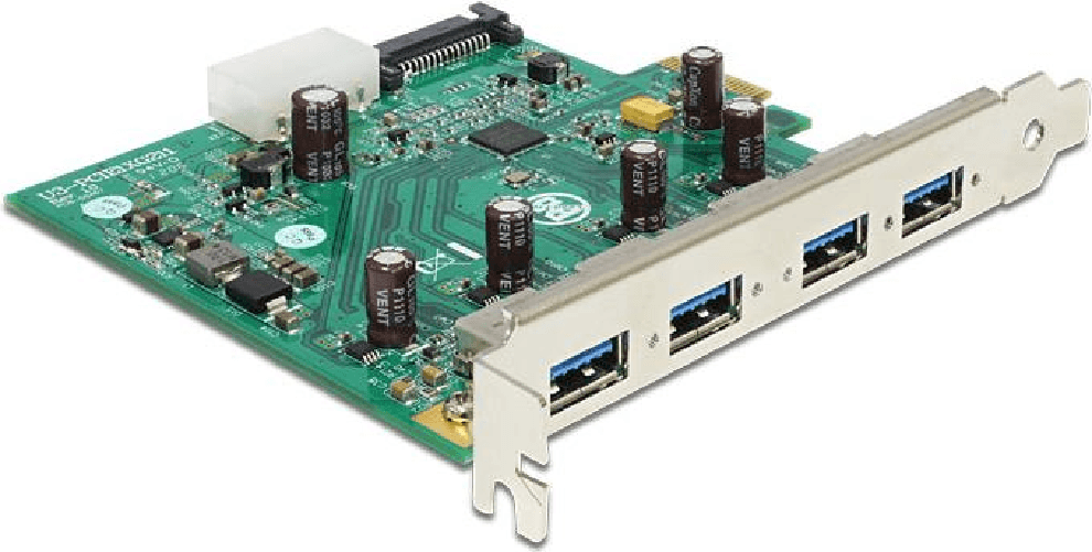 Delock IOI Artikelnummer U3-PCIE1XG211-13  Anschlsse extern 4 x USB 3.0 Typ-A Buchse