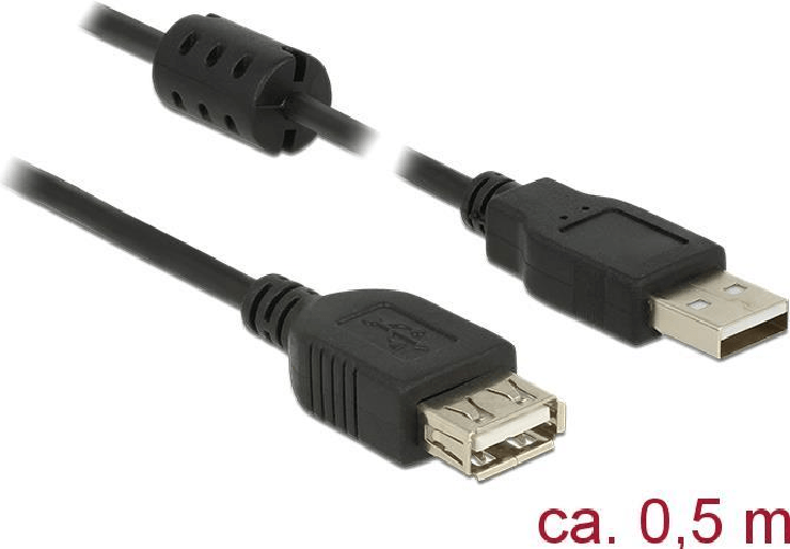 Delock-Cavo-di-prolunga-USB-2.0-Tipo-A-maschio--USB-2.0-Tipo-A-femmina-05-m-nero