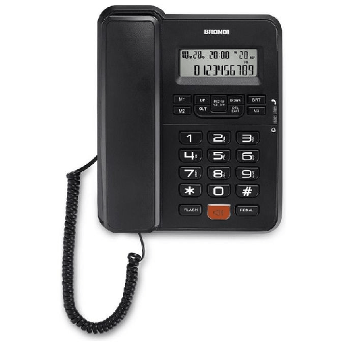 Brondi-Office-Desk-Telefono-DECT-Identificatore-di-chiamata-Nero