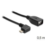 Delock Anschlsse USB 2.0-A Buchse  USB micro-B Stecker gewinkelt  USB 2.0 Spezifikation  OTG Funktion (On-The-Go