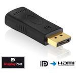 PureLink PureInstall Serie Displayport / HDMI 1.3 Adapter vergoldet schwarz  Optimiert fr digitale HDTV Signale bis 1080