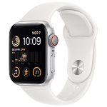 Apple Watch SE GPS + Cellular 40mm Cassa in Alluminio color Argento con Cinturino Sport Band Bianco - Regular