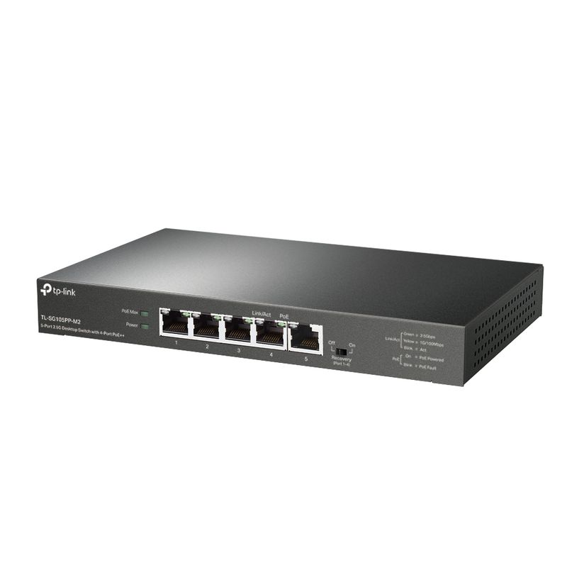 TP-Link-TL-SG105PP-M2-switch-di-rete-Non-gestito-Gigabit-Ethernet--10-100-1000--Supporto-Power-over-Ethernet--PoE--Nero