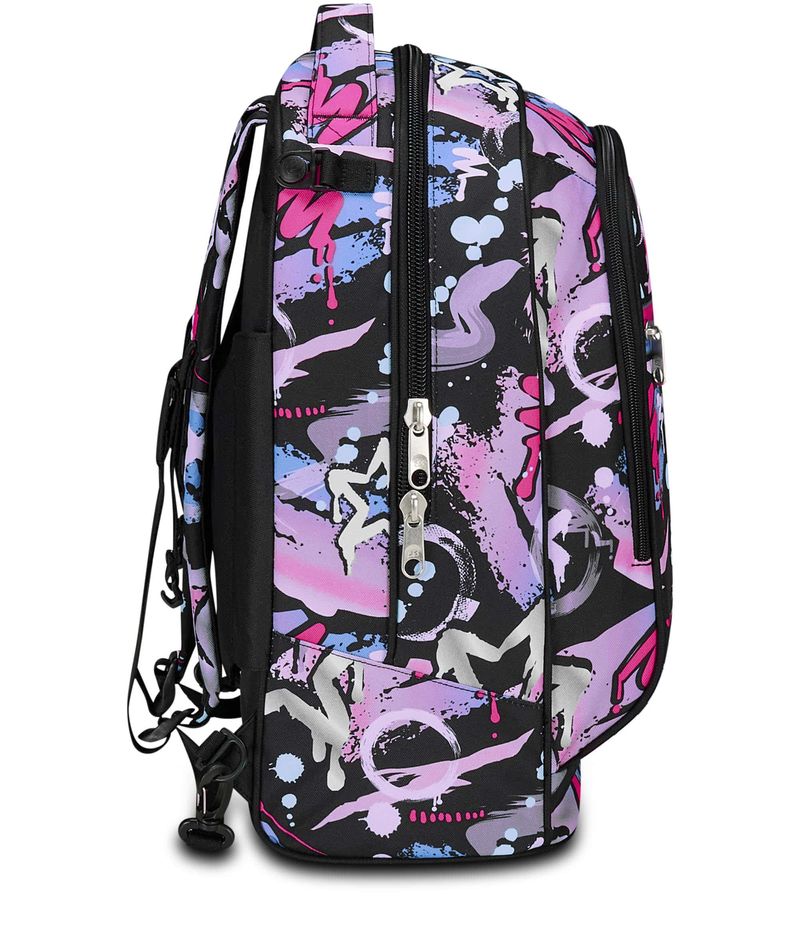 Seven-Trolley-Scuola-Jack-2-Ruote-Nero-Fucsia-Mark-On-Girl