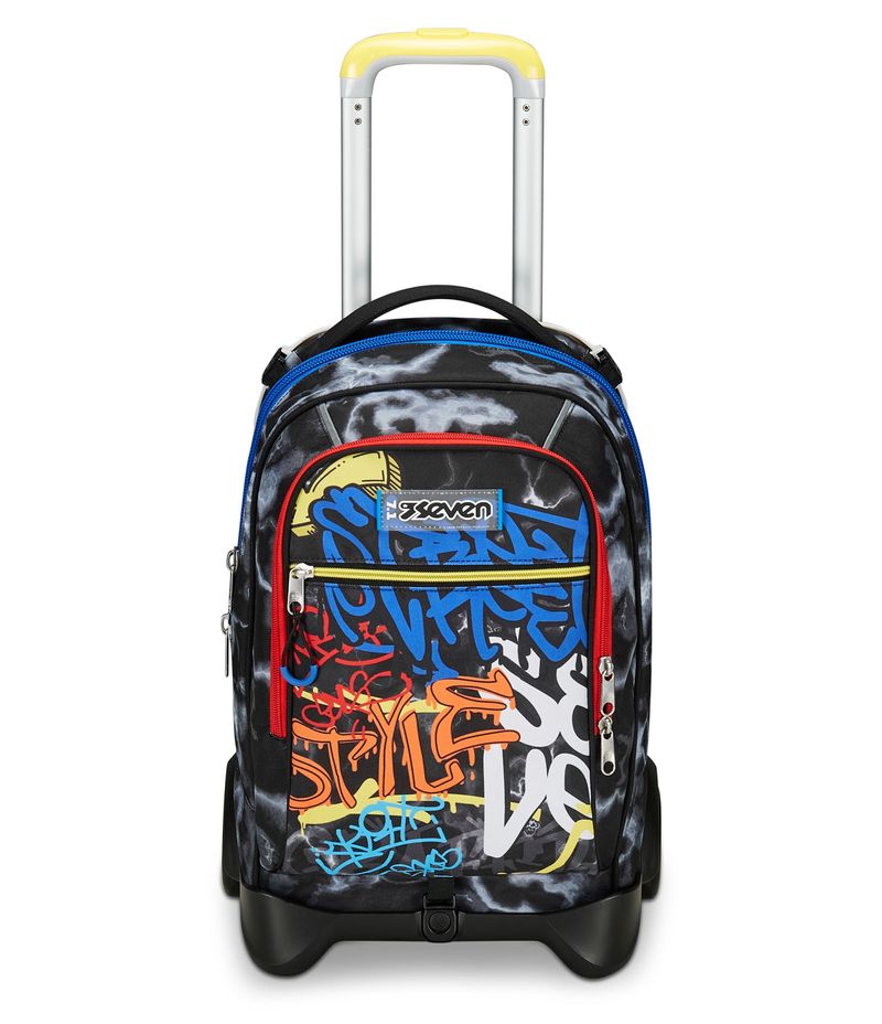 Seven-Trolley-Scuola-Jack-2-Ruote-Nero-Giallo-Mark-On-Boy