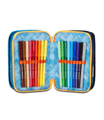 Seven-Astuccio-Scuola-3-Zip-Blu-Arancione-Retrocolor