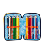 Seven-Astuccio-Scuola-3-Zip-Blu-Arancione-Retrocolor