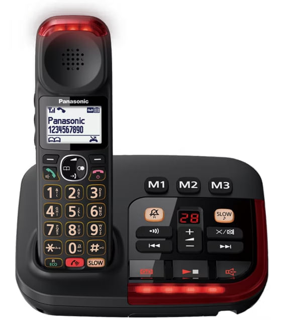 Panasonic-KX-TGM420-Telefono-Cordless-Digitale-con-Segreteria-Telefonica-Rosso-e-Nero