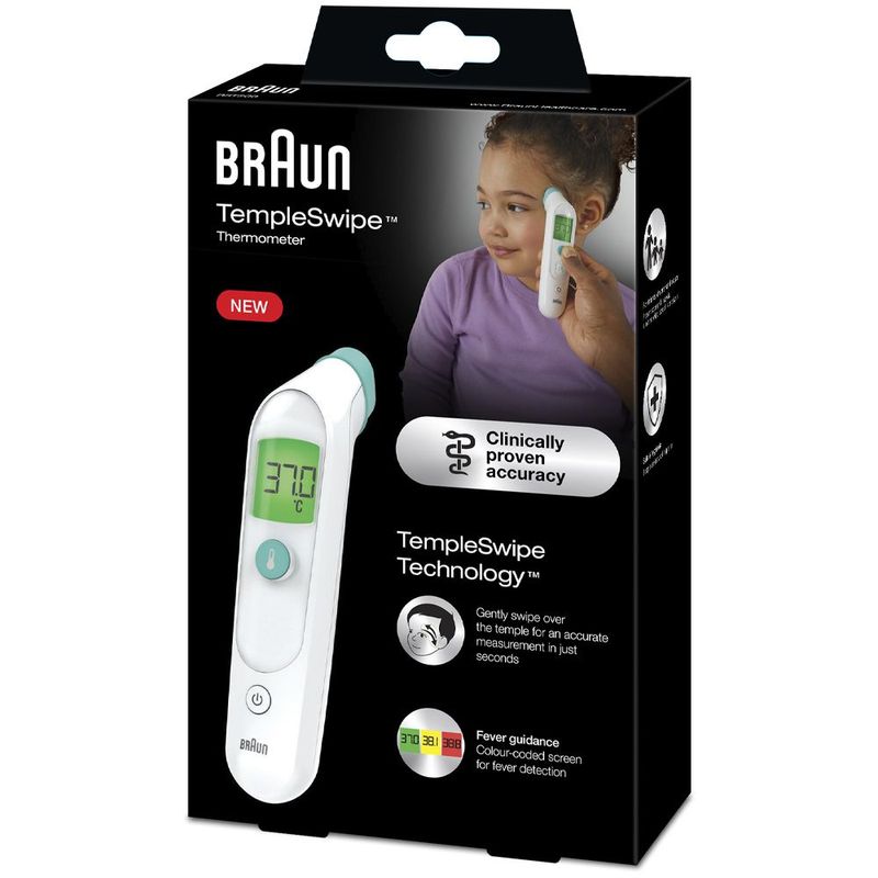 Braun-BST200WE-Termometro-a-rilevamento-remoto-Bianco-Fronte-Pulsanti