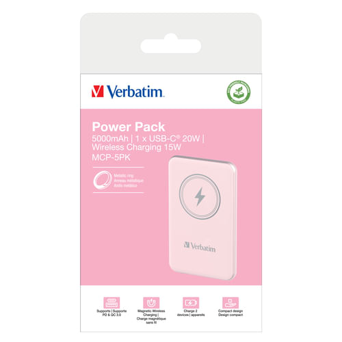 Verbatim-Charge--n--Go-Polimeri-di-Litio-5000-Mah-Carica-Wireless-Rosa