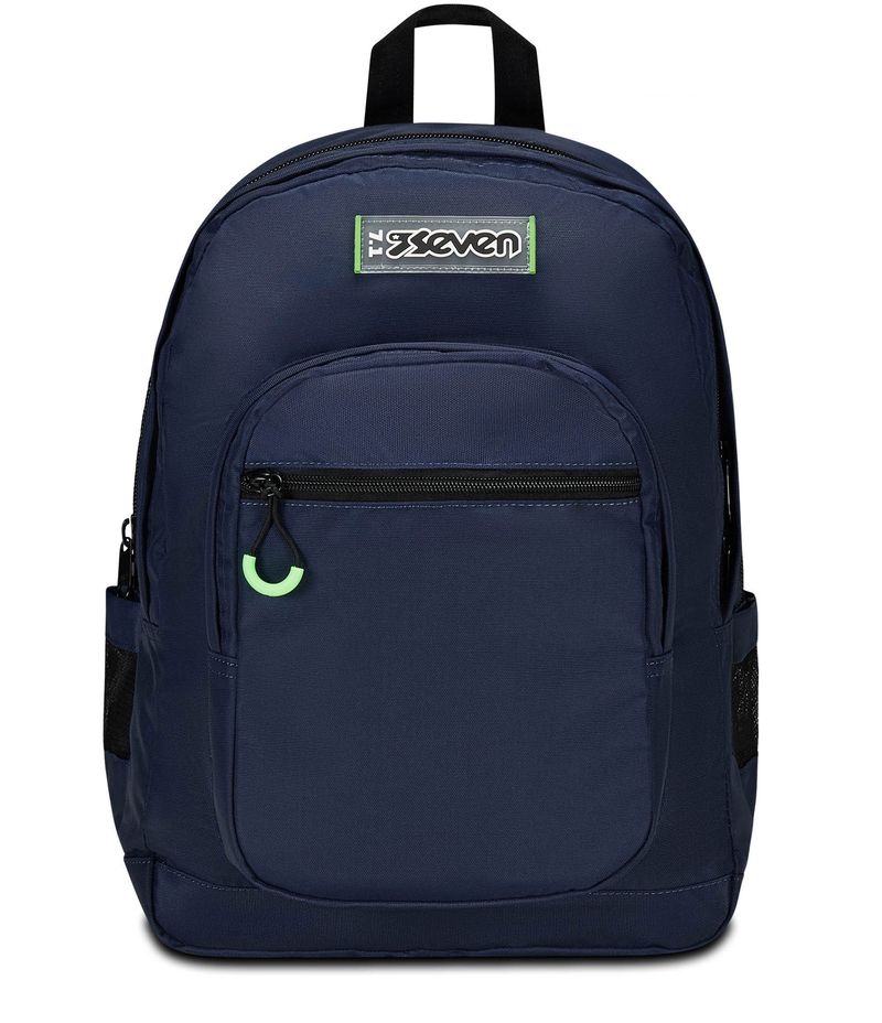 Seven-Zaino-Scuola-Freethink-Blu-Unisex-Zaino-Doppio-Scomparto-con-Supporto-Usb