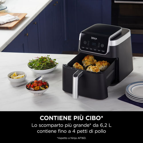 Ninja-AF180EU-Friggitrice-ad-Aria-MAX-6.2L-Digitale-5-in-1-Antiaderente-Cottura-Senza-Olio-per-Arrostire-Cuocere-al-Forno-Formato-Famiglia-Cestello-e-Piastra-Lavabili-in-Lavastoviglie-Grigio