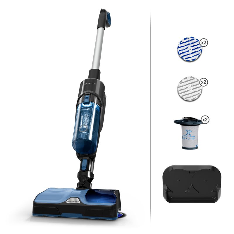 Rowenta-X-Combo-2in1-GZ3038-Aspirapolvere-verticale-Batteria-Secco-e-bagnato-Senza-sacchetto-055-L-Nero-Blu