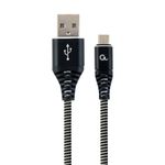 Cablexpert Gembird CC-USB2B-AMMBM-1M-BW cavo USB USB 2.0 Micro-USB B USB A Nero, Bianco