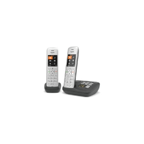 Gigaset-CE575-A-Duo-Telefono-analogico-DECT-Identificatore-di-chiamata-Nero-Argento