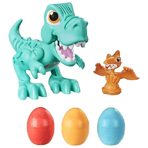 Play-Doh Dino Crew - Il T-Rex Mangione, dinosauro giocattolo con suoni da dinosauro e 3 uova
