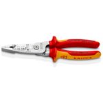 Knipex-13-76-200-ME-pinza-spellacavi-Rosso-Acciaio-inox-Giallo