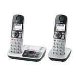 Panasonic Telefono cordless Panasonic a tasti grandi con AB KX-TGE522GS Duo - argento