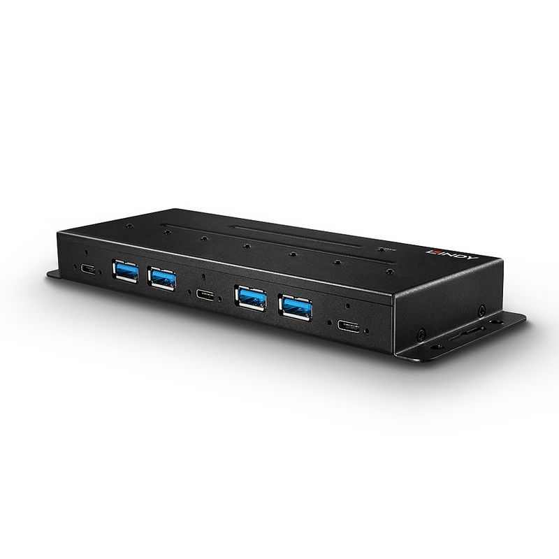 Lindy-43275-hub-di-interfaccia-USB-3.2-Gen-2--3.1-Gen-2--Type-A-10000-Mbit-s-Nero