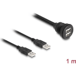 DeLOCK Cavo USB 2.0 da 2 x USB Tipo-A maschio per 2 x USB Tipo-A femmina per dispositivo integrato da 1 m nero