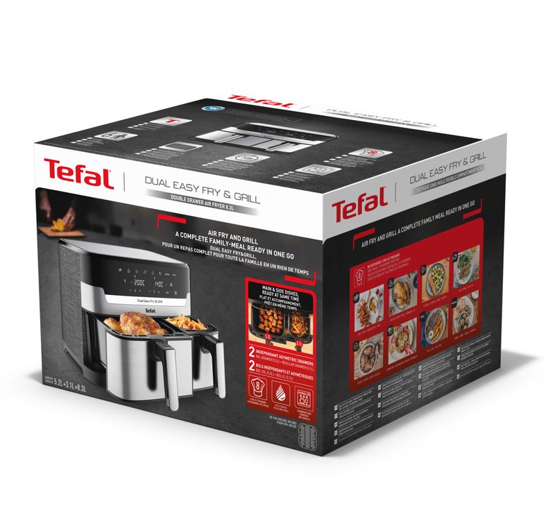 Tefal-Dual-Easy-Fry--Grill-EY905D-Doppia-83-L-Indipendente-2700-W-Friggitrice-ad-aria-calda-Acciaio-inox