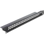 Delock 24 Keystone Ports mit 192 x 149 mm  Montage in 19" Schrnken 1 HE  Aufgedrucktes Beschriftungsfeld