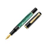 Pelikan 994103 penna stilografica Sistema di riempimento integrato Nero, Oro, Verde, Color marmo 1 pz