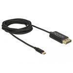 Delock Cavo USB da tipo C a DisplayPort (DP Alt Mode) 4K 60 Hz 2 m coassiale