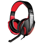 Techmade-FL1-Auricolare-Cablato-A-Padiglione-Giocare-Nero-Rosso